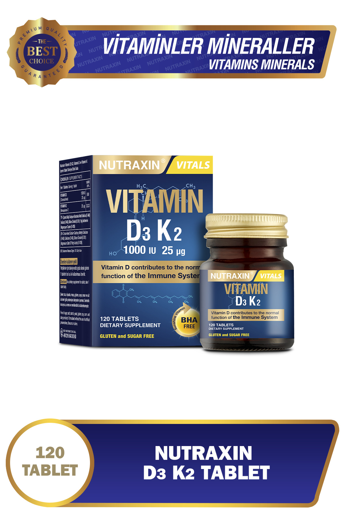 NUTRAXIN D3 K2 120 TABLET