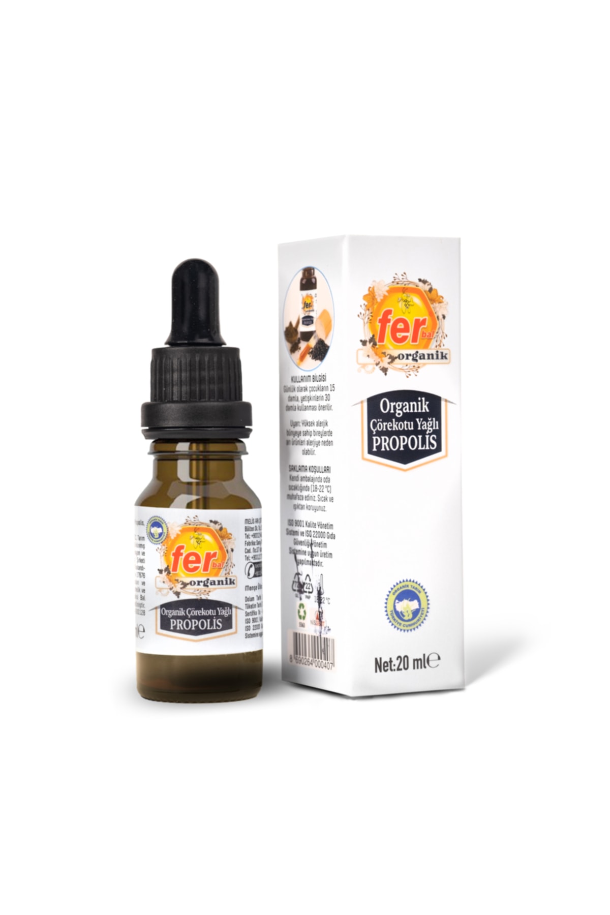 FER ORGANİK ÇÖREK OTU YAĞILI PROPOLİS 20 ML