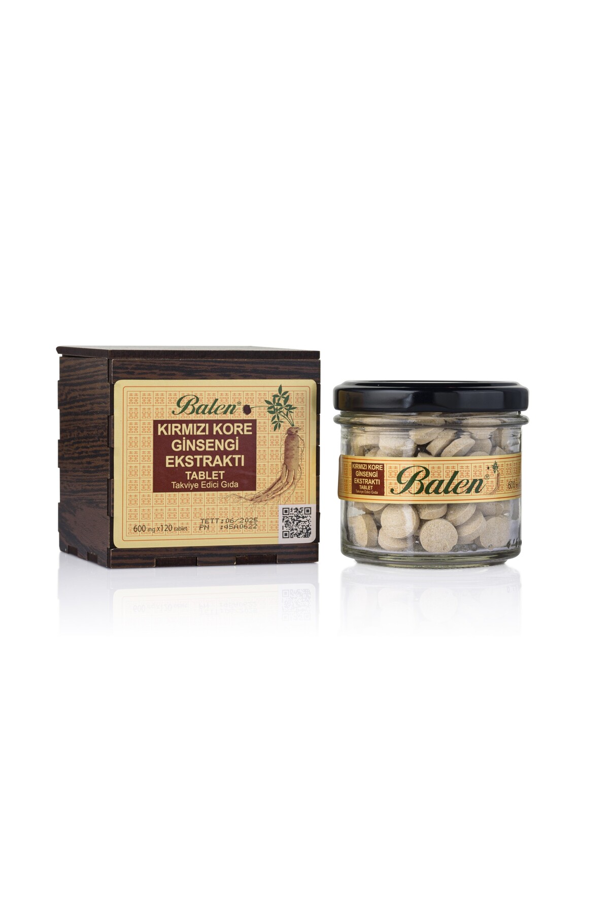 BALEN KIRMIZI GİNSENG TAHTA KUTU 120.TAB